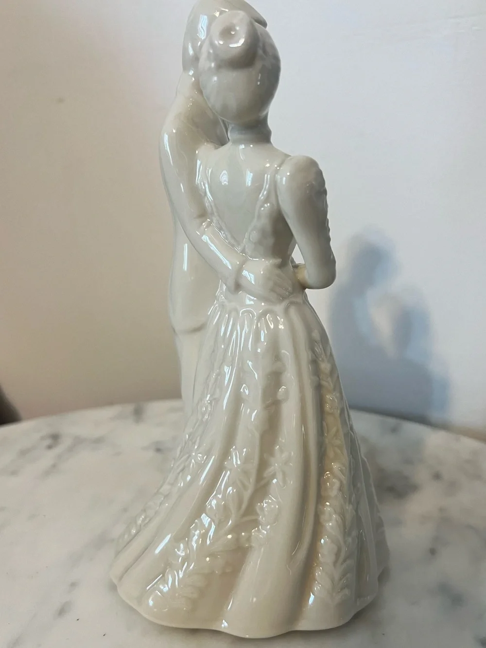 Lenox Glossy White Porcelain Bride and Groom Figurine with Teal Box Vintage - Picture 2 of 5